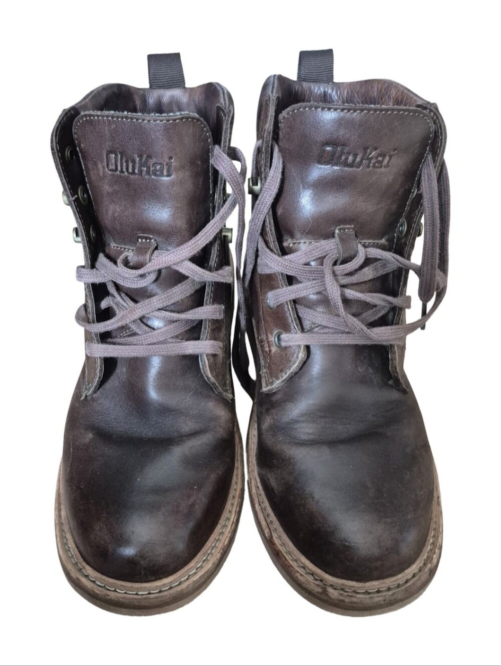 Olukai Mens Leather Lace Up Boots Size 8